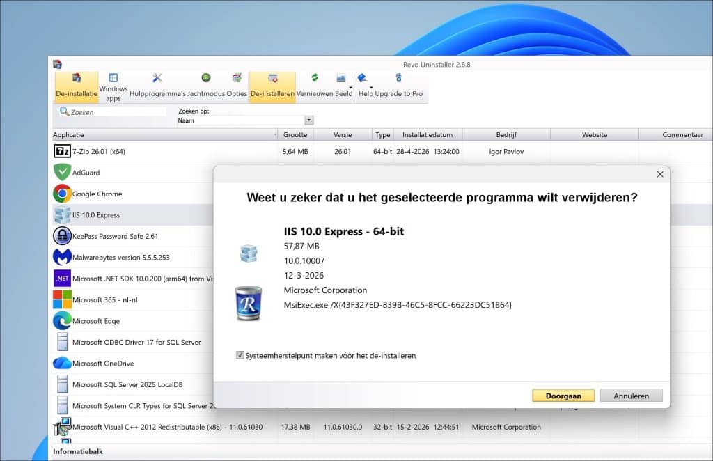 Revo Uninstaller programma verwijderen