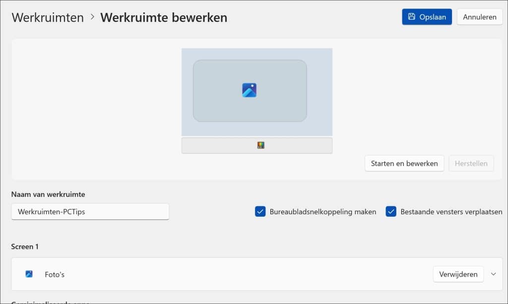 Bestaande vensters verplaatsen