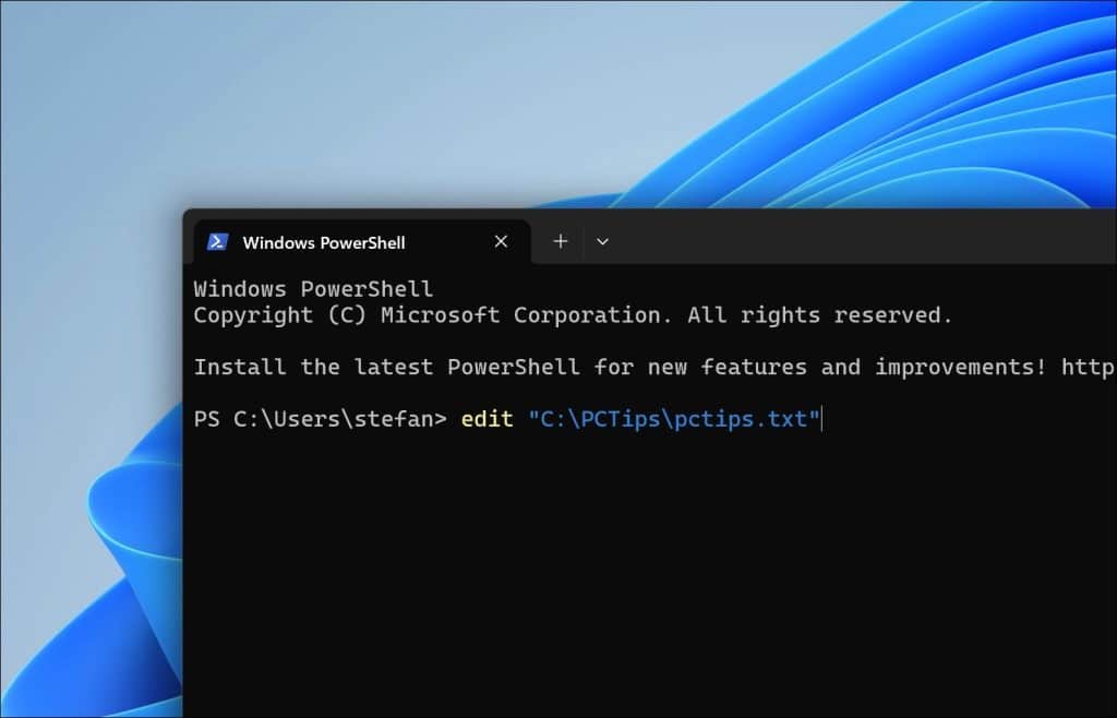Bestand openen in andere map met Microsoft Edit
