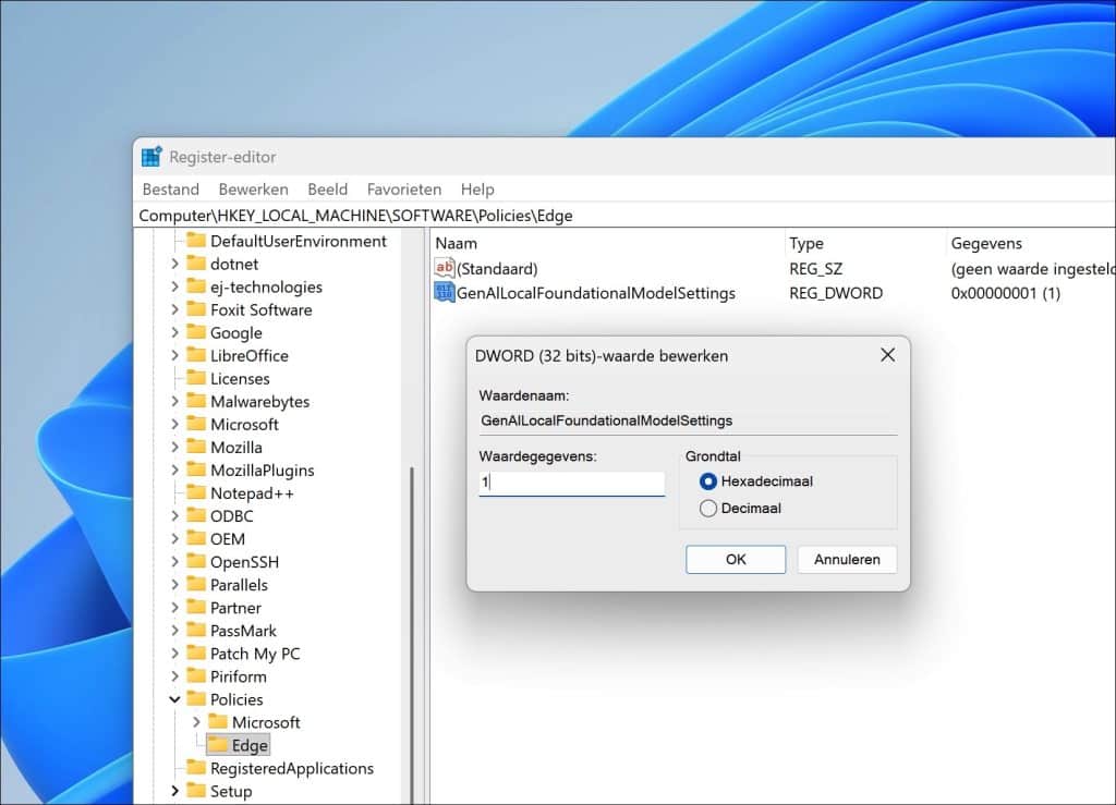 GenAlLocalFoundationalModelSettings