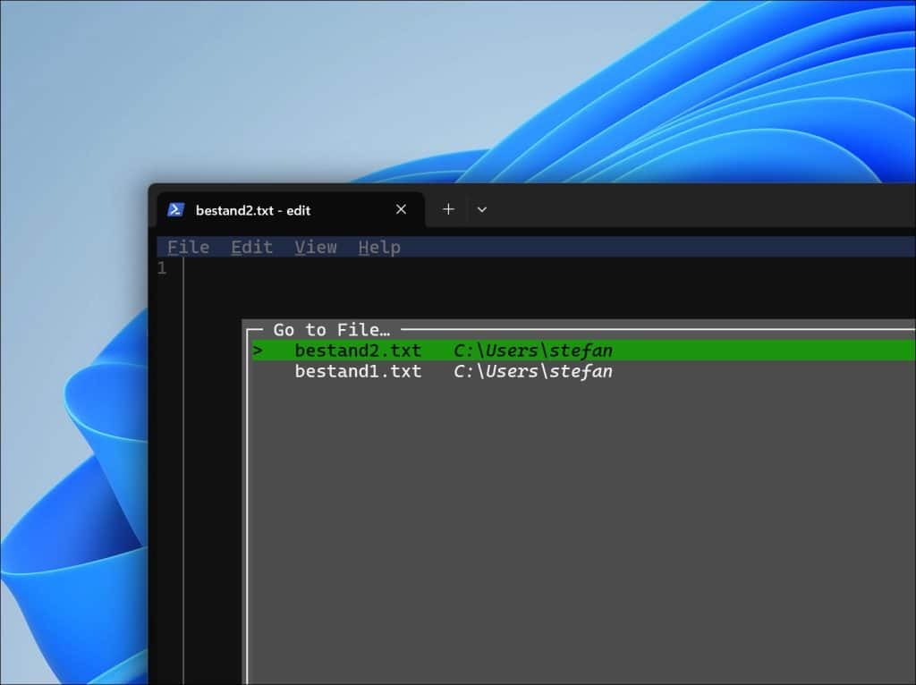 Meerdere bestanden openen in Microsoft Edit