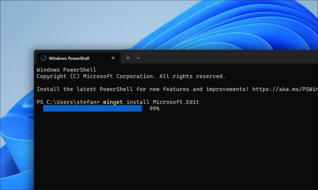 Microsoft Edit installeren via win get