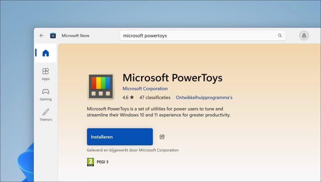 PowerToys installeren