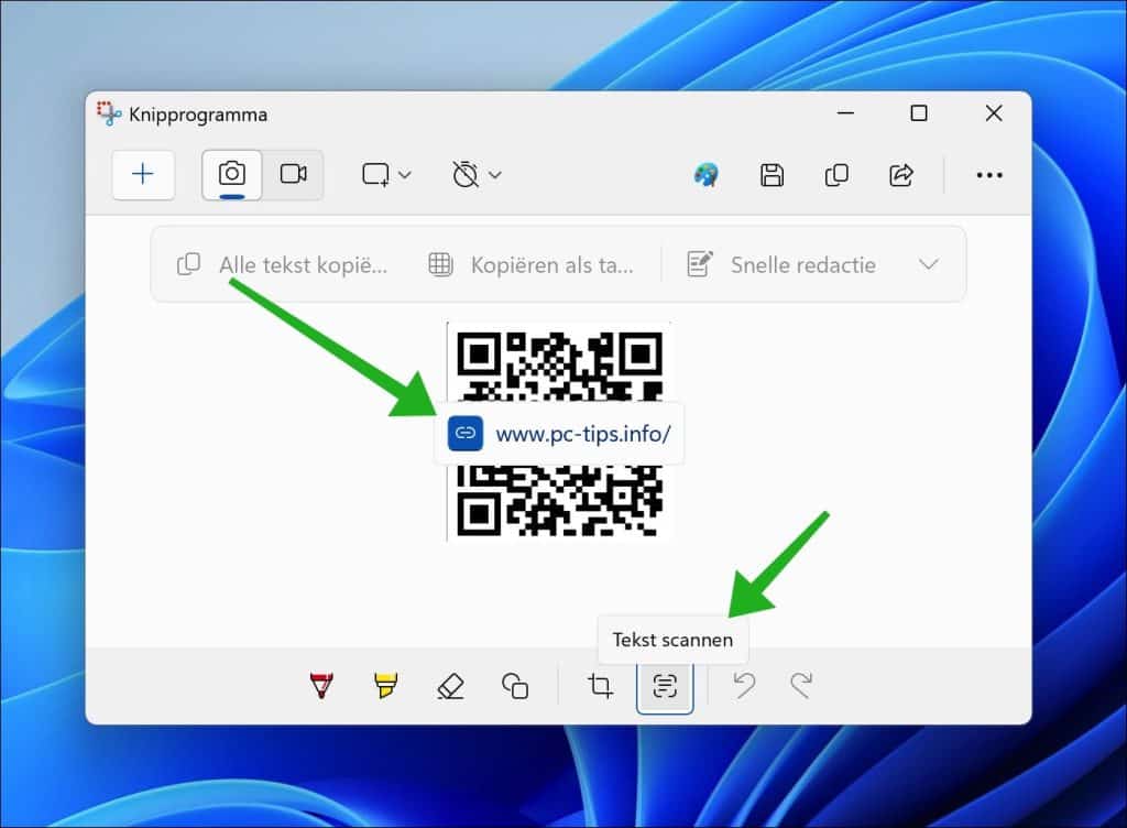 QRcode openen met knipprogramma