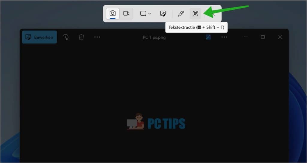 Tekstextractie openen via Knipprogramma in Windows 11