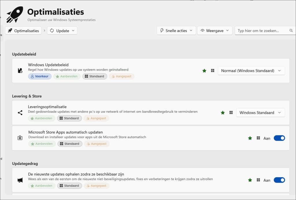 Update optimalisaties winhance