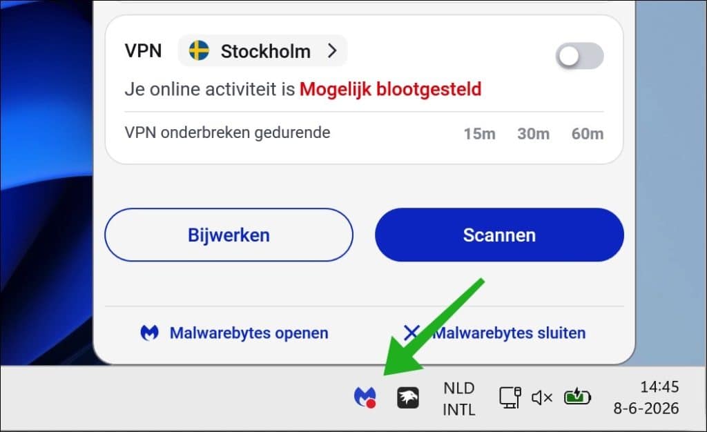malwarebytes rechtsklik