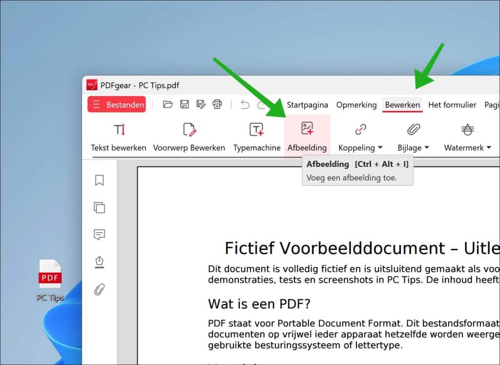 Afbeelding toevoegen aan een PDF