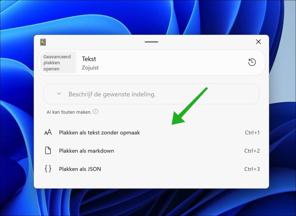 Geavanceerd plakken