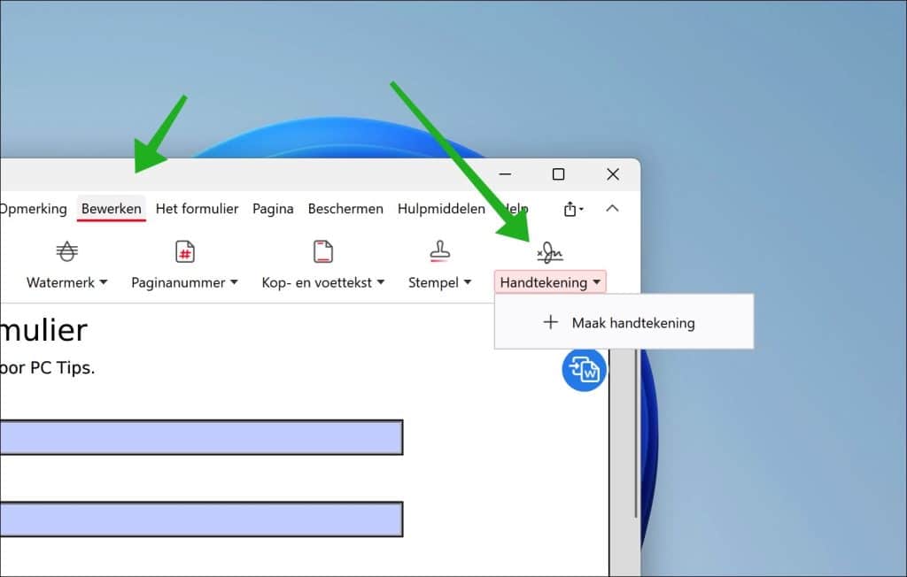 Handtekening toevoegen aan een PDF