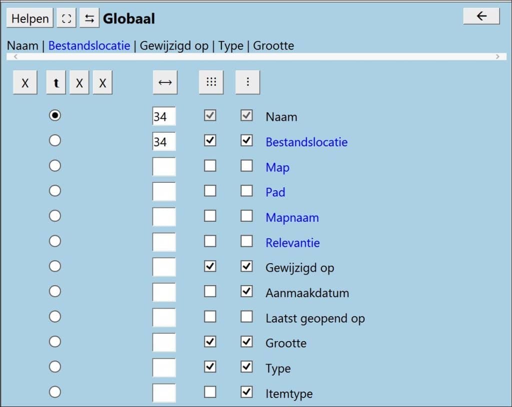 Kolommen selecteren
