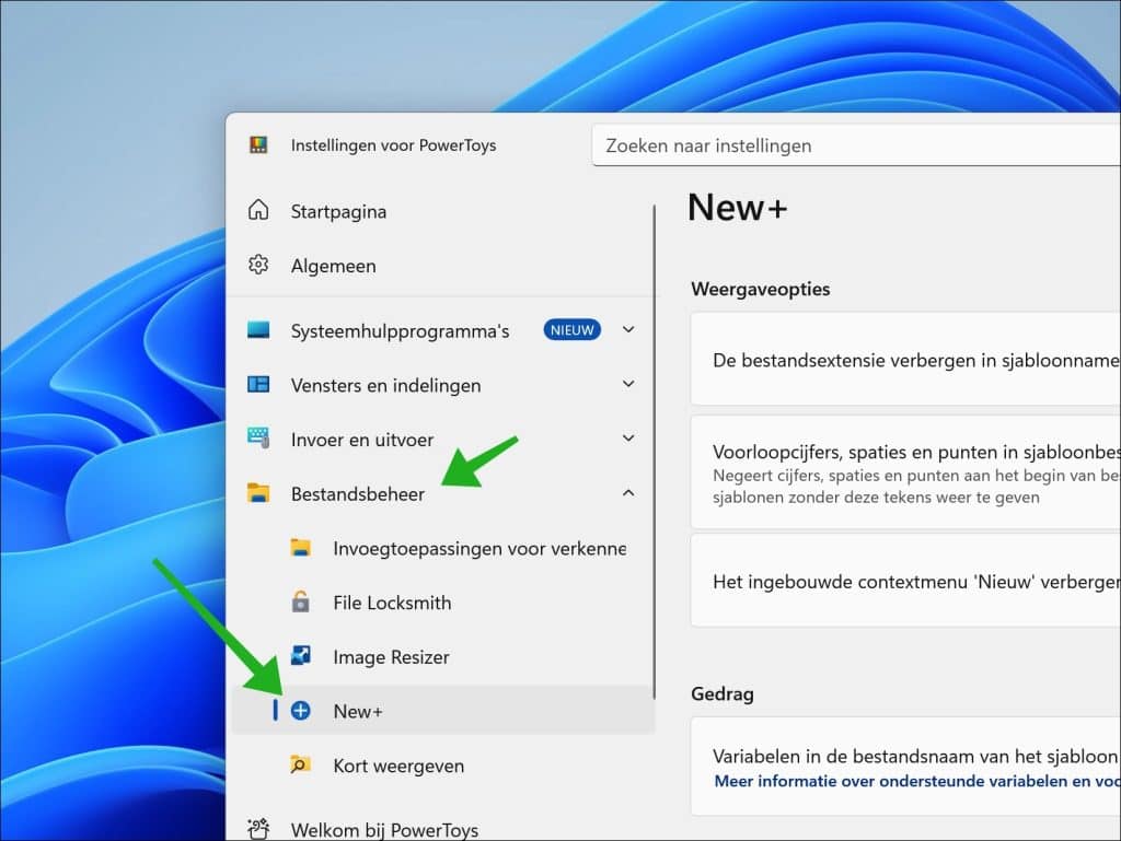 New+ inschakelen