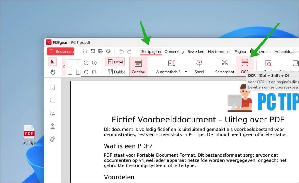 OCR gebruiken voor gescande PDF's