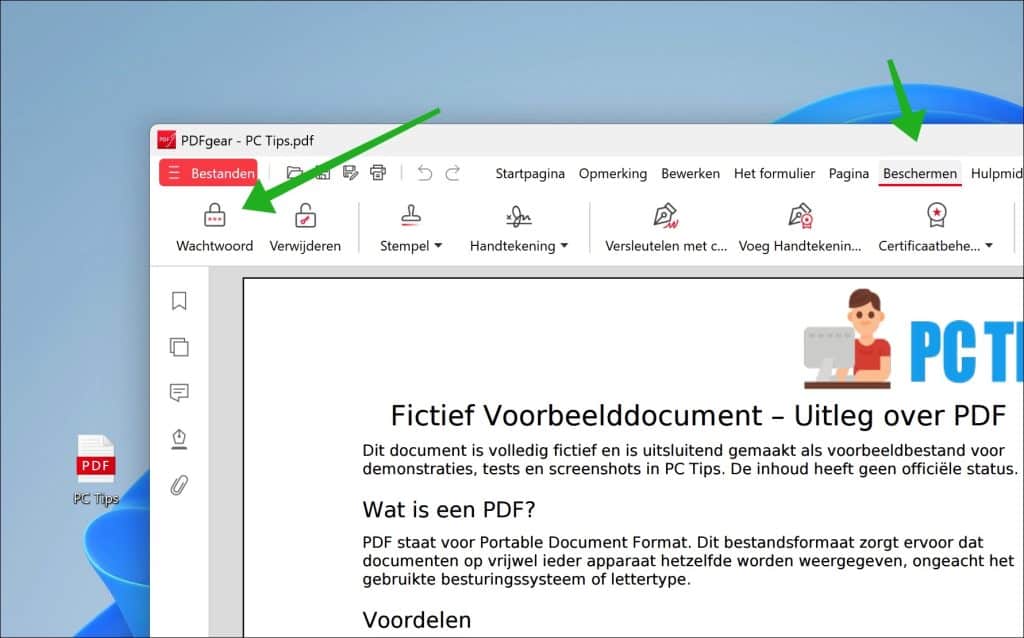 PDF beschermen met wachtwoord in PDFGear