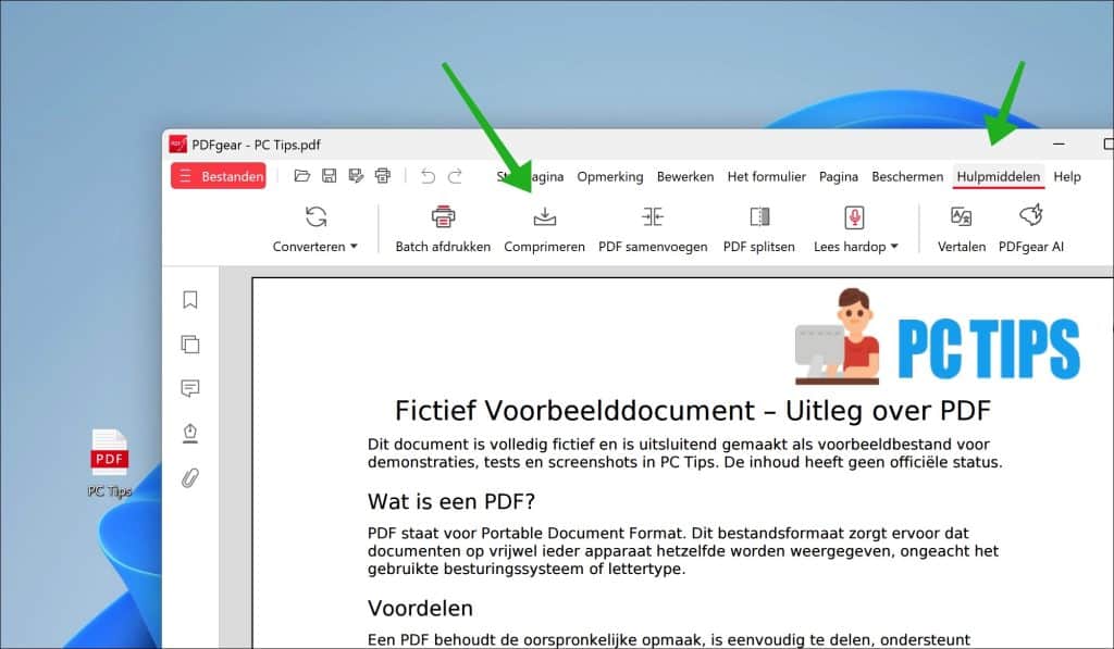 PDF comprimeren