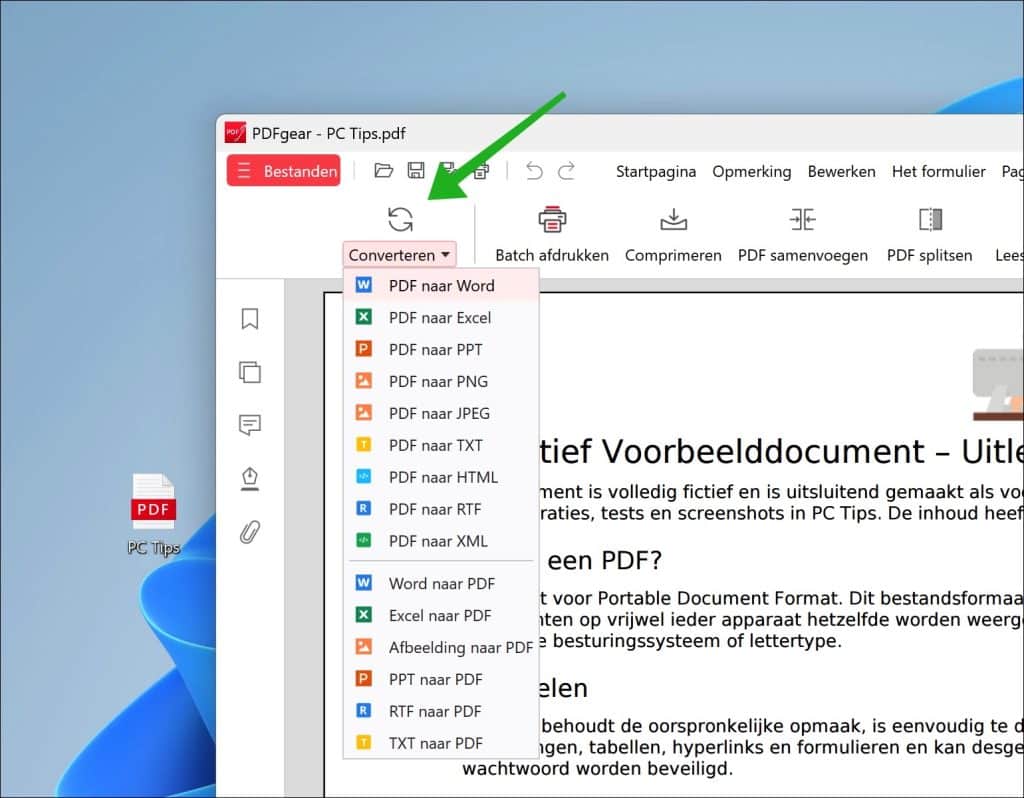 PDF converteren naar Word of iets anders