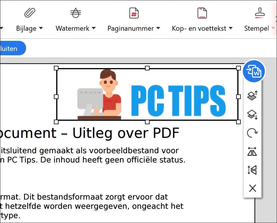 Pas de grootte aan door de hoeken te verslepen