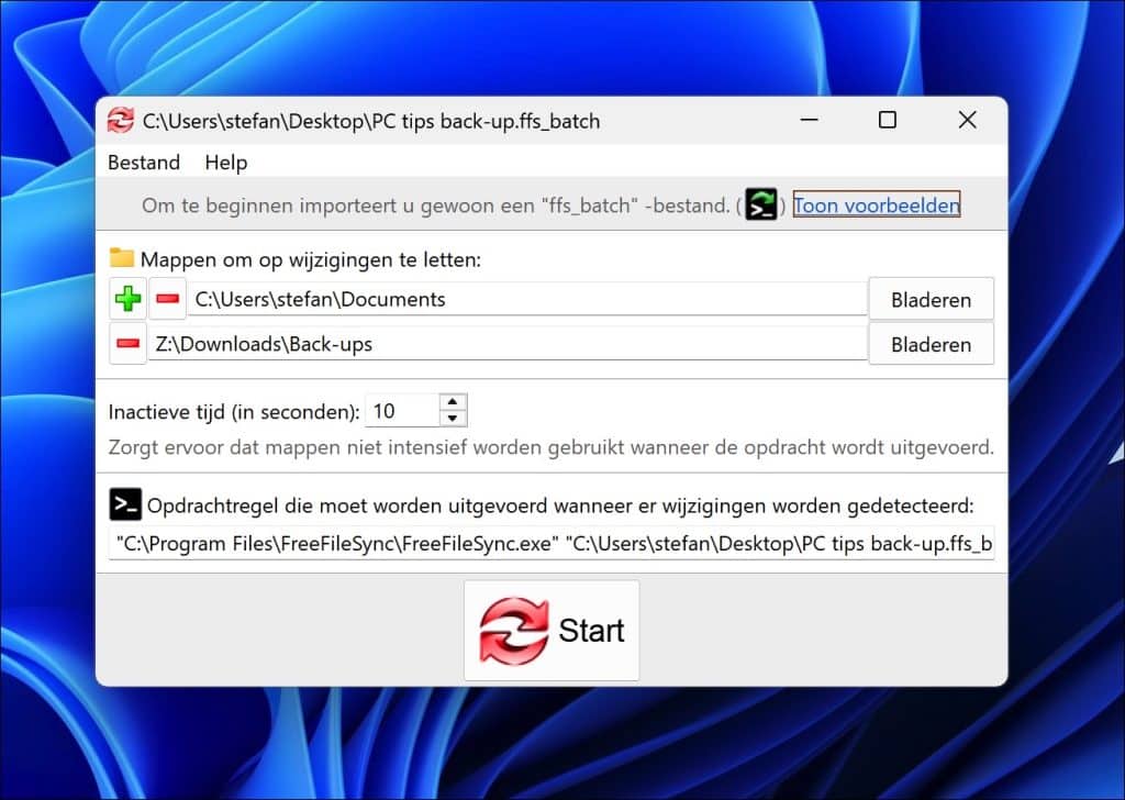 RealTimeSync starten