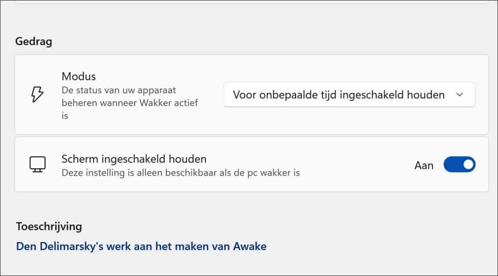Scherm ingeschakeld houden