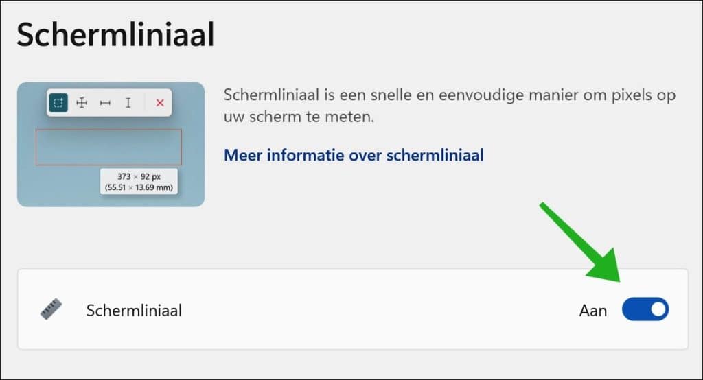 Schermliniaal inschakelen