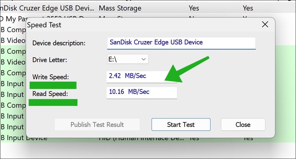 Snelheid van een USB-stick testen