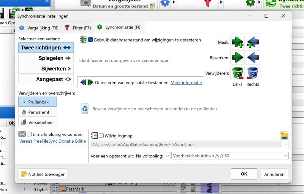 Synchronisatiemethode kiezen