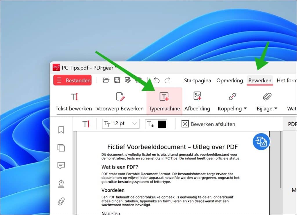 Tekst toevoegen aan pdf