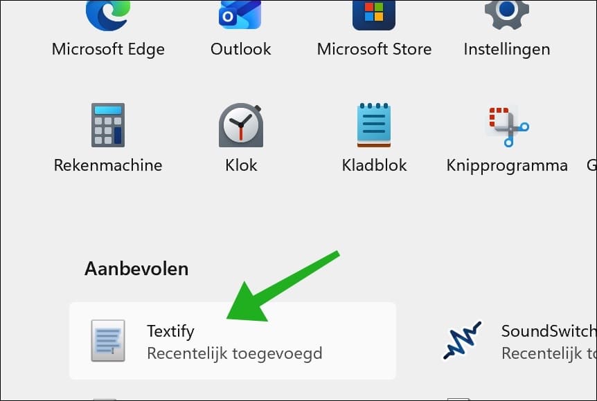 Textify openen
