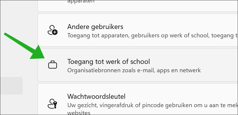 Toegang tot werk of school