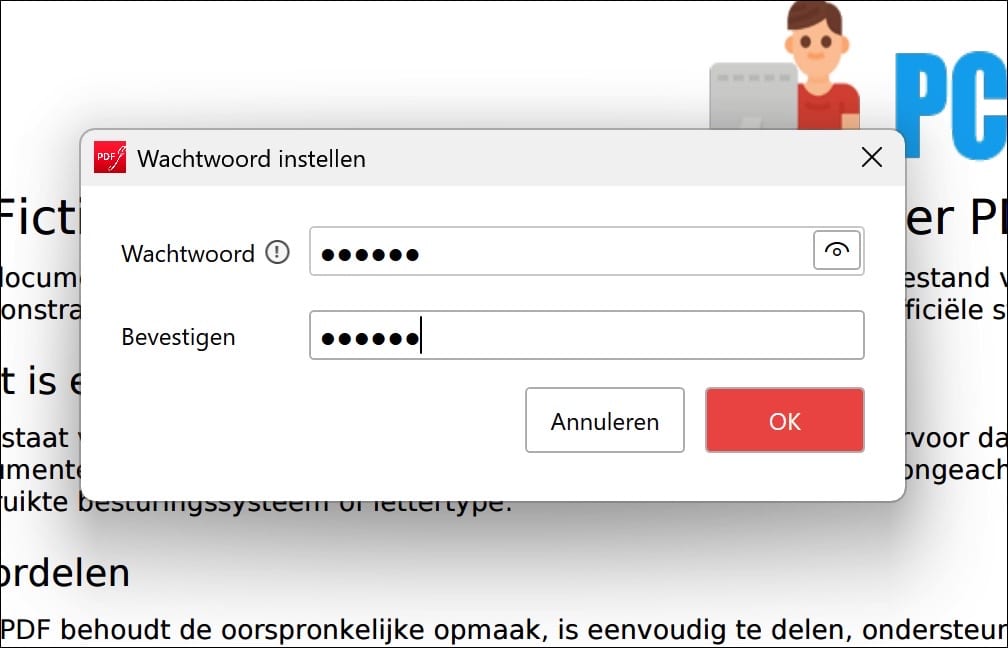 Wachtwoord instellen op PDF
