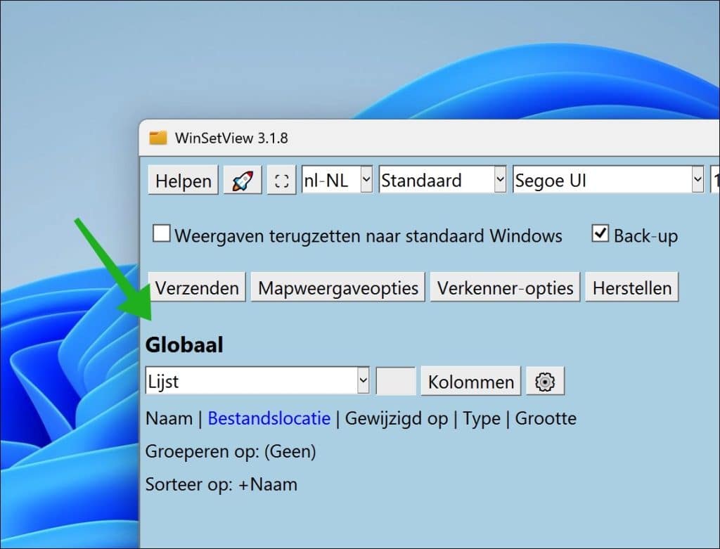 WinSetView Globaal