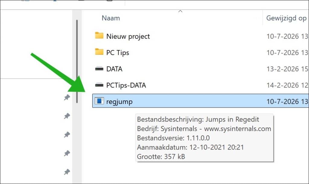 regjump downloaden en uitpakken
