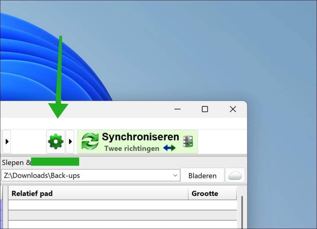 synchronisatie instellingen openen