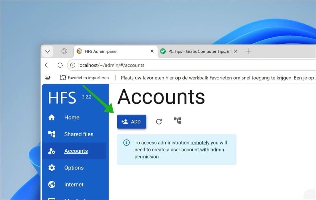 Account toevoegen