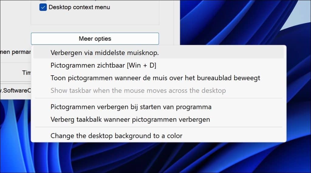 AutoHideDesktopIcons meer opties