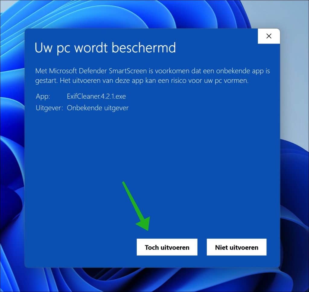 ExitCleaner openen smart app control melding