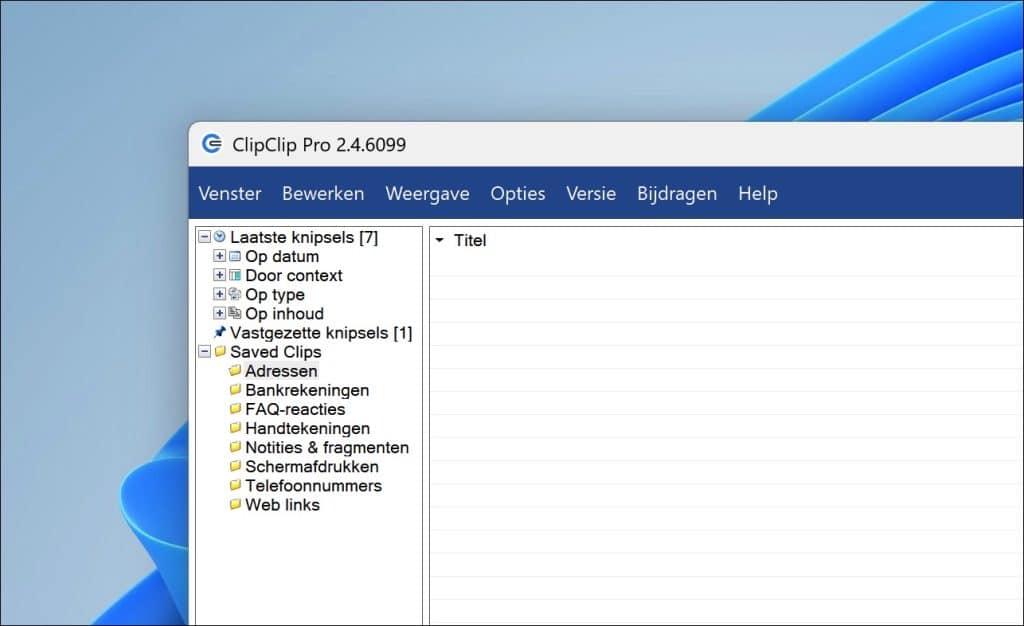 Knipsel permanent opslaan