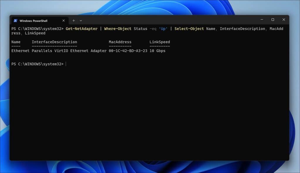 Netwerkadapter bekijken