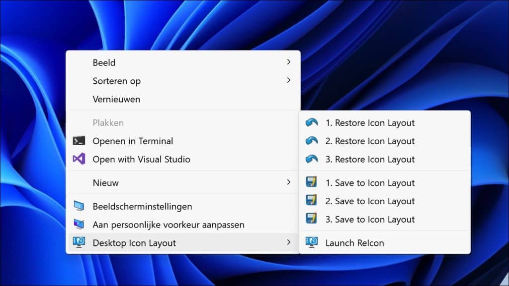 ReIcon rechtsmuisknopmenu