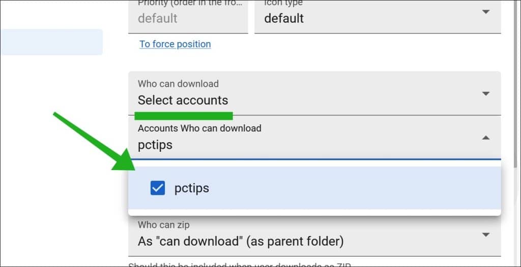 Selecteer bij beide instellingen het gemaakte account