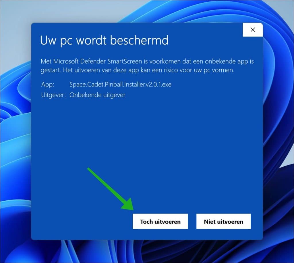 SmartScreen Toch doorgaan