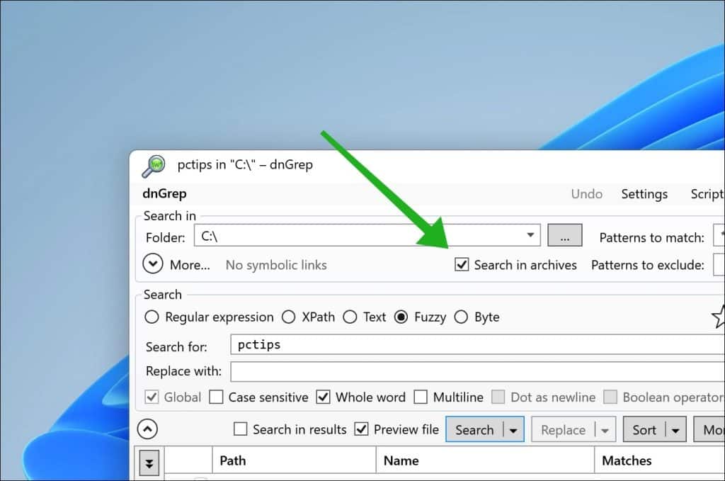 Tekst in ZIP en RAR-bestanden zoeken