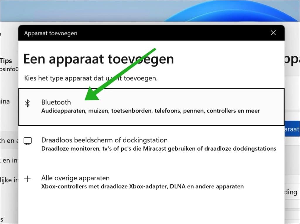bluetooth apparaat toevoegen