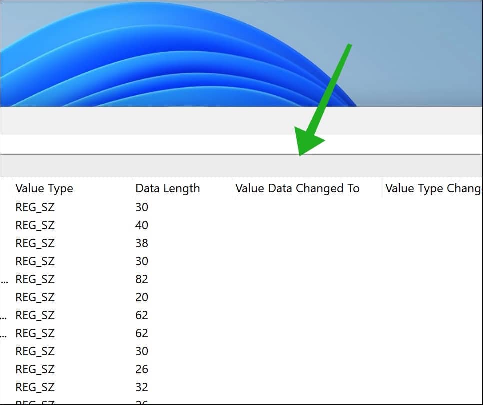 kolom Value Data Changed To