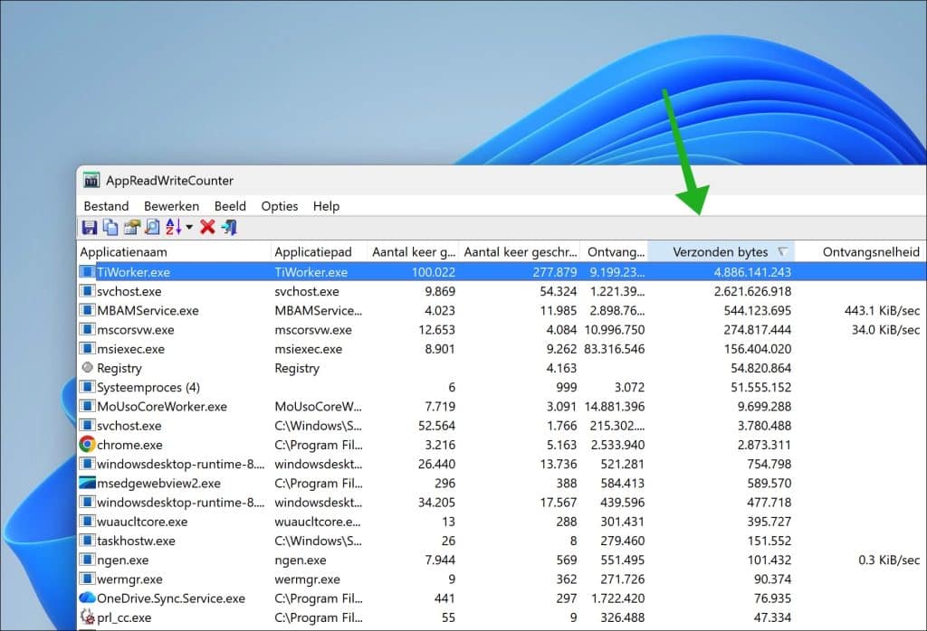 App dat het meeste schrijft naar uw SSD of HDD