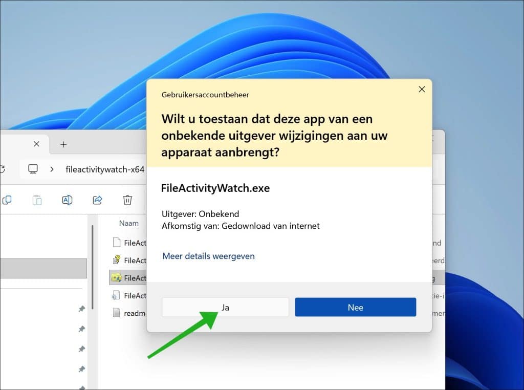 FileActivityWatch als administrator openen