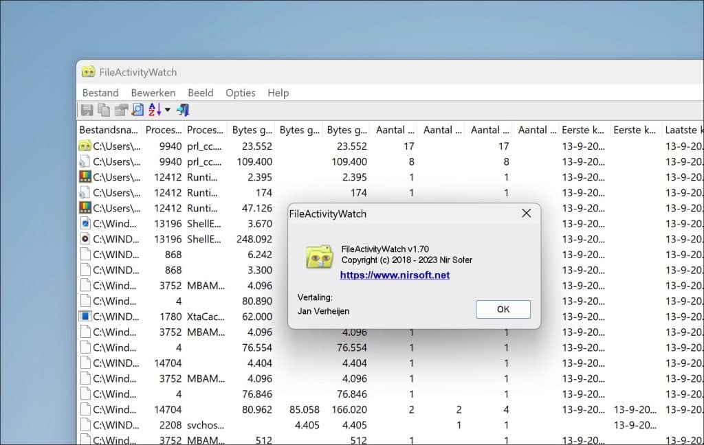 FileActivityWatch nederlands