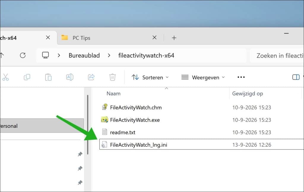 FileActivityWatch openen in het Nederlands