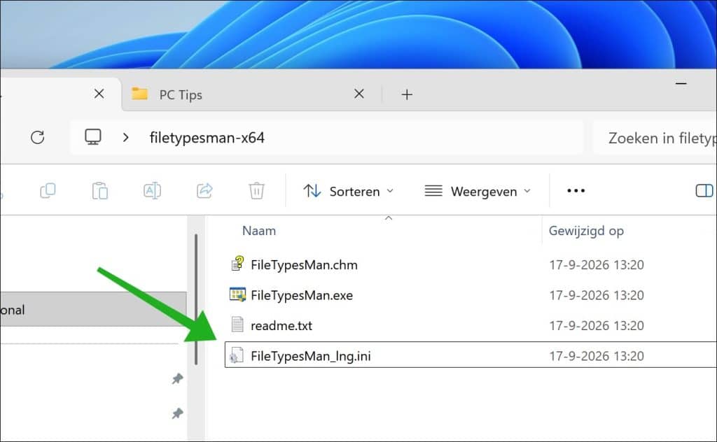 FileTypesMan in het Nederlands gebruiken