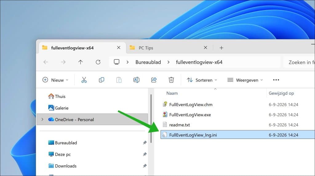 FullEventLogView in het Nederlands gebruiken